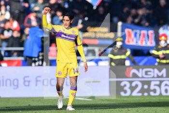 2021-12-05 - Youssef Maleh (Fiorentina) celebrates after scoring a goal - BOLOGNA FC VS ACF FIORENTINA - ITALIAN SERIE A - SOCCER