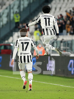 2021-12-05 - Juan Guillermo Cuadrado Bello (Juventus FC) and Luca Pellegrini (Juventus FC) celebrates the goal - JUVENTUS FC VS GENOA CFC - ITALIAN SERIE A - SOCCER