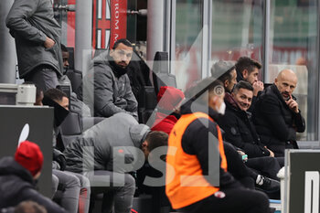 2021-12-04 - Zlatan Ibrahimovic of AC Milan in the bench during the Serie A 2021/22 football match between AC Milan and US Salernitana 1919 at Giuseppe Meazza Stadium, Milan, Italy on December 04, 2021 - AC MILAN VS US SALERNITANA - ITALIAN SERIE A - SOCCER