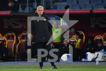 2021-12-04 - Jose’ Mourinho coach (AS Roma)  during the  Italian Football Championship League A 2021/2022 match between AS Roma vs Inter FC at the Olimpic Stadium in Rome  on 04 December 2021. - AS ROMA VS INTER - FC INTERNAZIONALE - ITALIAN SERIE A - SOCCER