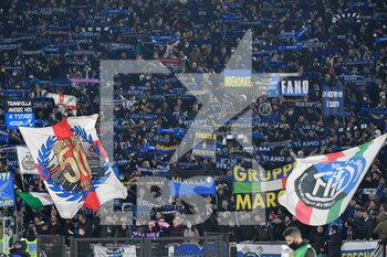 2021-12-04 - Supporters Inter during the  Italian Football Championship League A 2021/2022 match between AS Roma vs Inter FC at the Olimpic Stadium in Rome  on 04 December 2021. - AS ROMA VS INTER - FC INTERNAZIONALE - ITALIAN SERIE A - SOCCER