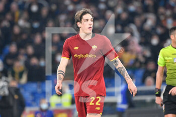 2021-12-04 - Nicolo' Zaniolo (AS Roma)  during the  Italian Football Championship League A 2021/2022 match between AS Roma vs Inter FC at the Olimpic Stadium in Rome  on 04 December 2021. - AS ROMA VS INTER - FC INTERNAZIONALE - ITALIAN SERIE A - SOCCER