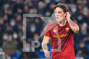 2021-12-04 - Nicolo' Zaniolo (AS Roma)  during the  Italian Football Championship League A 2021/2022 match between AS Roma vs Inter FC at the Olimpic Stadium in Rome  on 04 December 2021. - AS ROMA VS INTER - FC INTERNAZIONALE - ITALIAN SERIE A - SOCCER