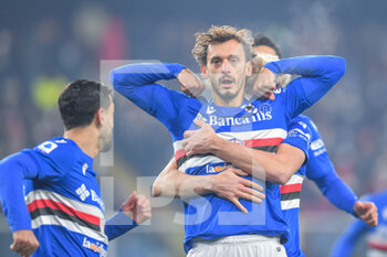 2021-12-10 - MANOLO GABBIADINI (Sampdoria), celebrates after scoring a goal - GENOA CFC VS UC SAMPDORIA - ITALIAN SERIE A - SOCCER