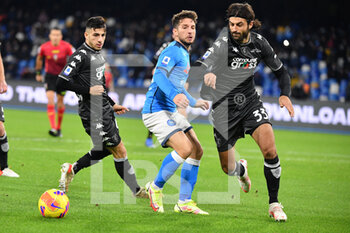2021-12-12 - Napoli's forward Dries Mertens and defender Sebastiano Luperto in action  - SSC NAPOLI VS EMPOLI FC - ITALIAN SERIE A - SOCCER