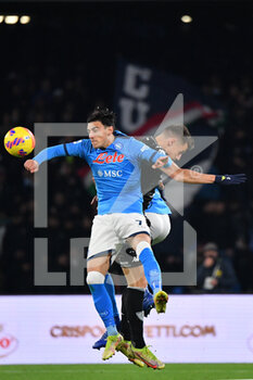 2021-12-12 - Napoli's midfielder Eljif Elmas jump for the ball  - SSC NAPOLI VS EMPOLI FC - ITALIAN SERIE A - SOCCER