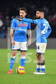 2021-12-12 - Napoli's defender Mario Rui and Napoli's forward Lorenzo Insigne  - SSC NAPOLI VS EMPOLI FC - ITALIAN SERIE A - SOCCER