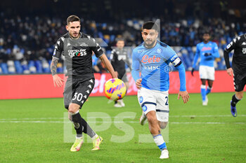 2021-12-12 - Empoli's defender Petar Stojanovic and Napoli's forward Lorenzo Insigne in action  - SSC NAPOLI VS EMPOLI FC - ITALIAN SERIE A - SOCCER