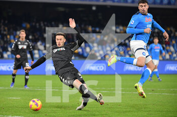 2021-12-12 - Empoli's defender Ardian Ismajli and Napoli's forward Andrea Petagna in action  - SSC NAPOLI VS EMPOLI FC - ITALIAN SERIE A - SOCCER