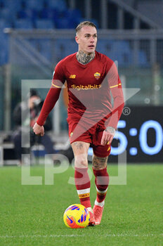 2021-12-13 - Rick Karsdorp (AS Roma)  during the  Italian Football Championship League A 2021/2022 match between AS Roma vs Spezia Calcio at the Olimpic Stadium in Rome  on 13 December 2021. - AS ROMA VS SPEZIA CALCIO - ITALIAN SERIE A - SOCCER