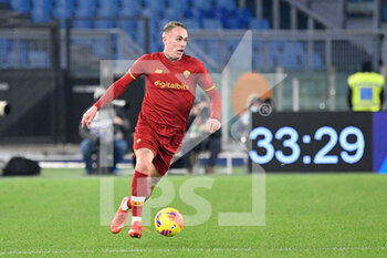 2021-12-13 - Rick Karsdorp (AS Roma)  during the  Italian Football Championship League A 2021/2022 match between AS Roma vs Spezia Calcio at the Olimpic Stadium in Rome  on 13 December 2021. - AS ROMA VS SPEZIA CALCIO - ITALIAN SERIE A - SOCCER