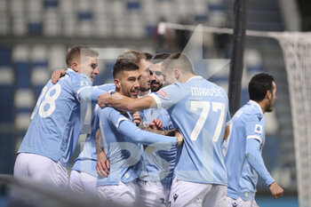 2021-12-12 - Mattia Zaccagni (Lazio) celebrates the goal scored - US SASSUOLO VS SS LAZIO - ITALIAN SERIE A - SOCCER