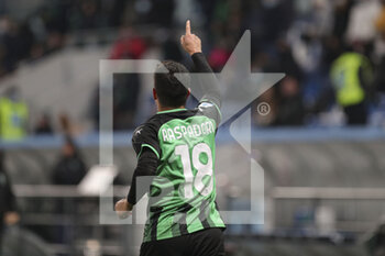 2021-12-12 - Giacomo Raspadori (Sassuolo) celebrates the goal - US SASSUOLO VS SS LAZIO - ITALIAN SERIE A - SOCCER