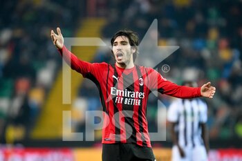 2021-12-11 - Milan's Sandro Tonali (Milan) reacts - UDINESE CALCIO VS AC MILAN - ITALIAN SERIE A - SOCCER