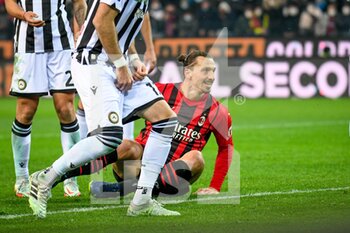2021-12-11 - Milan's Zlatan Ibrahimovic (Milan) celebrates after scoring a goal 1-1 - UDINESE CALCIO VS AC MILAN - ITALIAN SERIE A - SOCCER