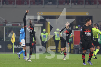 2021-12-19 - Franck Kessie of AC Milan celebrates after scoring a goal during the Serie A 2021/22 football match between AC Milan and SSC Napoli at Giuseppe Meazza Stadium, Milan, Italy on December 19, 2021 - AC MILAN VS SSC NAPOLI - ITALIAN SERIE A - SOCCER
