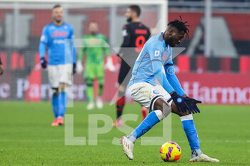 2021-12-19 - Andre Anguissa of SSC Napoli reacts during the Serie A 2021/22 football match between AC Milan and SSC Napoli at Giuseppe Meazza Stadium, Milan, Italy on December 19, 2021 - AC MILAN VS SSC NAPOLI - ITALIAN SERIE A - SOCCER