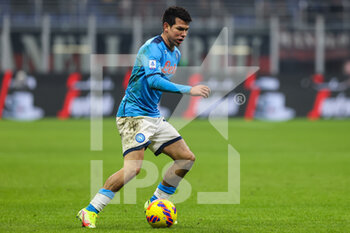 2021-12-19 - Hirving Lozano of SSC Napoli in action during the Serie A 2021/22 football match between AC Milan and SSC Napoli at Giuseppe Meazza Stadium, Milan, Italy on December 19, 2021 - AC MILAN VS SSC NAPOLI - ITALIAN SERIE A - SOCCER