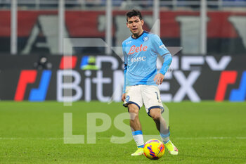 2021-12-19 - Hirving Lozano of SSC Napoli in action during the Serie A 2021/22 football match between AC Milan and SSC Napoli at Giuseppe Meazza Stadium, Milan, Italy on December 19, 2021 - AC MILAN VS SSC NAPOLI - ITALIAN SERIE A - SOCCER
