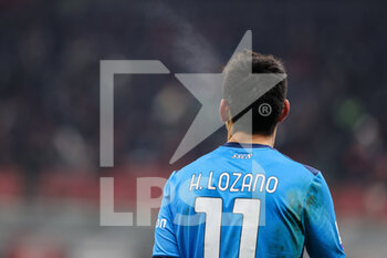 2021-12-19 - Hirving Lozano of SSC Napoli during the Serie A 2021/22 football match between AC Milan and SSC Napoli at Giuseppe Meazza Stadium, Milan, Italy on December 19, 2021 - AC MILAN VS SSC NAPOLI - ITALIAN SERIE A - SOCCER