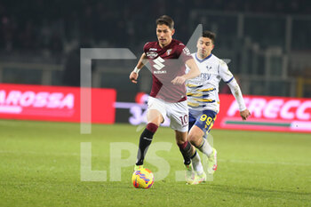 2021-12-19 - Sasa Lukic (Torino FC) and Giovanni Simeone (Hellas Verona) - TORINO FC VS HELLAS VERONA FC - ITALIAN SERIE A - SOCCER