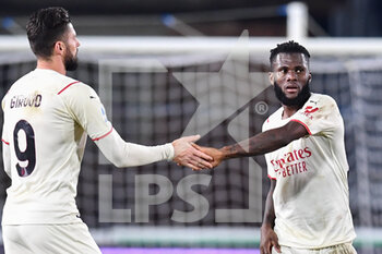 2021-12-22 - Franck Kessie (Milan) celebrates after scoring a goal with Olivier Giroud (Milan) - EMPOLI FC VS AC MILAN - ITALIAN SERIE A - SOCCER