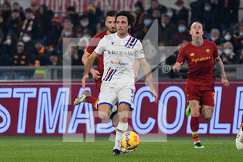 2021-12-22 - Tommaso Angelo (UC Sampdoria) during the  Italian Football Championship League A 2021/2022 match between AS Roma vs UC Sampdoria at the Olimpic Stadium in Rome  on 22 December 2021. - AS ROMA VS UC SAMPDORIA - ITALIAN SERIE A - SOCCER