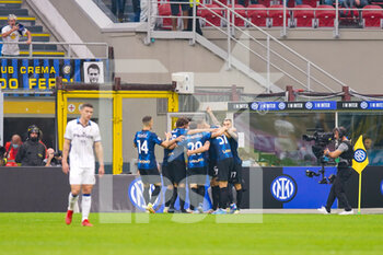 2021-09-25 - Fc Internazionale goal celebrate during the Italian championship Serie A football match between FC Internazionale and Atalanta Bergame on September 25, 2021 at Giuseppe Meazza stadium in Milan, Italy - FC INTERNAZIONALE VS ATALANTA BC - ITALIAN SERIE A - SOCCER