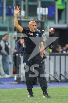 2021-10-24 - Luciano Spalletti head coach of Napoli greets during the Italian championship Serie A football match between AS Roma and SSC Napoli on October 24, 2021 at Stadio Olimpico in Rome, Italy - AS ROMA VS SSC NAPOLI - ITALIAN SERIE A - SOCCER