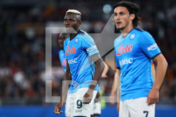 2021-10-24 - Victor Osimhen of Napoli during the Italian championship Serie A football match between AS Roma and SSC Napoli on October 24, 2021 at Stadio Olimpico in Rome, Italy - AS ROMA VS SSC NAPOLI - ITALIAN SERIE A - SOCCER