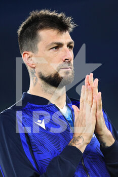 2021-11-20 - Francesco Acerbi of Lazio gestures during the Italian championship Serie A football match between SS Lazio and Juventus FC on November 20, 2021 at Stadio Olimpico in Rome, Italy - SS LAZIO VS JUVENTUS FC - ITALIAN SERIE A - SOCCER