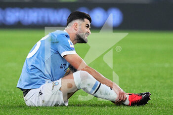 2021-11-20 - Elseid Hysaj of Lazio reacts during the Italian championship Serie A football match between SS Lazio and Juventus FC on November 20, 2021 at Stadio Olimpico in Rome, Italy - SS LAZIO VS JUVENTUS FC - ITALIAN SERIE A - SOCCER