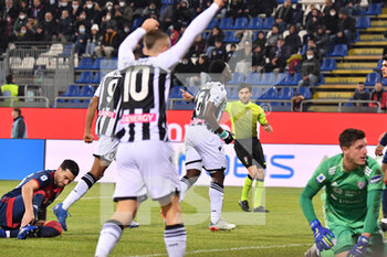 2021-12-18 - Jean-Victor Makengo of Udinese Calcio, Esultanza, Celebration after scoring goal - CAGLIARI CALCIO VS UDINESE CALCIO - ITALIAN SERIE A - SOCCER
