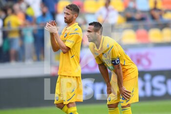 2021-10-02 - FROSINONE, ITALY - October 2 :  Players of Frosinone gestures  during the  Serie A soccer match between Frosinone and  Cittadella  at Stadio Benito Stirpe  on October 2,2021 in Frosinone Italy  - FROSINONE CALCIO VS AS CITTADELLA - ITALIAN SERIE B - SOCCER