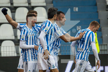 2021-11-20 - CELEBRATES AFTER THE GOAL OF MARCO MANCOSU (SPAL) - SPAL VS US ALESSANDRIA - ITALIAN SERIE B - SOCCER