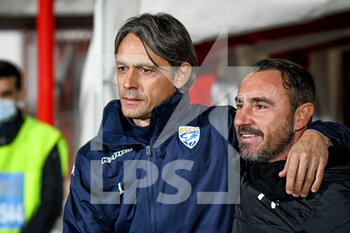 2021-11-20 - Filippo Inzaghi (Head coach Brescia) and Domenico Di Carlo (Head coach Vicenza) - LR VICENZA VS BRESCIA CALCIO - ITALIAN SERIE B - SOCCER