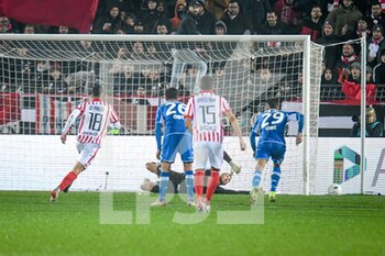2021-11-20 - Jesse Joronen (Brescia) saves a goal on penalty kick - LR VICENZA VS BRESCIA CALCIO - ITALIAN SERIE B - SOCCER