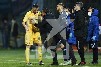 2021-12-18 - FROSINONE, ITALY - December 18 : Federico Gatti ( 6 ) of Frosinone celebrates after scores a goal during  Italian Serie B soccer match between  Frosinone  and Spal at Stadio Benito Stirpe on December 18,2021  in Frosinone Italy   - FROSINONE CALCIO VS SPAL - ITALIAN SERIE B - SOCCER