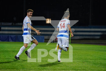 2021-09-12 - Lorenzo Saporetti e Luca Bertoni festeggiano il gol dell'1-0 della Pro Patria - PRO PATRIA VS JUVENTUS U23 - ITALIAN SERIE C - SOCCER