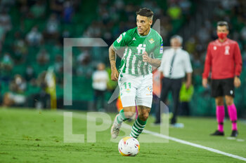 2021-08-28 - Cristian Tello of Real Betis during the Spanish championship La Liga football match between Real Betis Balompie and Real Madrid on August 28, 2021 at Benito Villamarin stadium in Sevilla, Spain - Photo Joaquin Corchero / Spain DPPI / DPPI - REAL BETIS BALOMPIE VS REAL MADRID - SPANISH LA LIGA - SOCCER