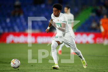2021-09-13 - Johan Mojica of Elche in action during the spanish league, La Liga Santander, football match played between Getafe CF and Elche CF at Coliseo Alfonso Perez stadium on September 13, 2021, in Getafe, Madrid, Spain - GETAFE CF VA ELCHE CF - SPANISH LA LIGA - SOCCER