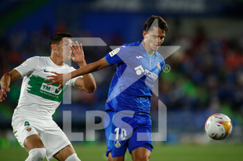 2021-09-13 - Enes Unal of Getafe in action during the spanish league, La Liga Santander, football match played between Getafe CF and Elche CF at Coliseo Alfonso Perez stadium on September 13, 2021, in Getafe, Madrid, Spain - GETAFE CF VA ELCHE CF - SPANISH LA LIGA - SOCCER