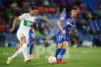 2021-09-13 - Jorge Cuenca of Getafe in action during the spanish league, La Liga Santander, football match played between Getafe CF and Elche CF at Coliseo Alfonso Perez stadium on September 13, 2021, in Getafe, Madrid, Spain - GETAFE CF VA ELCHE CF - SPANISH LA LIGA - SOCCER