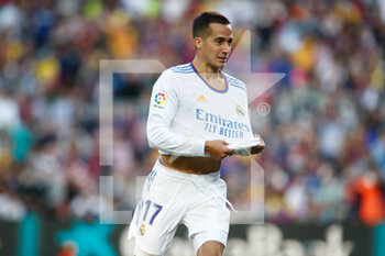 2021-10-24 - Lucas Vazquez of Real Madrid celebrates a goal during the Spanish championchip La Liga football match between FC Barcelona and Real Madrid on October 24, 2021 at Camp Nou stadium in Barcelona, Spain - FC BARCELONA VS REAL MADRID - SPANISH LA LIGA - SOCCER