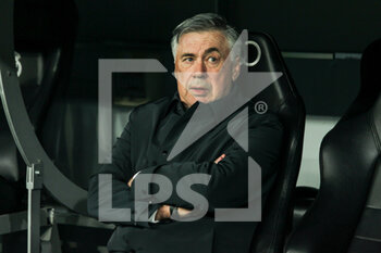 2021-12-01 - Carlo Ancelotti, coach of Real Madrid during the Spanish championship La liga football match between Real Madrid and Athletic Club on December 1, 2021 at Santiago Bernabeu stadium in Madrid, Spain - REAL MADRID VS ATHLETIC CLUB - SPANISH LA LIGA - SOCCER
