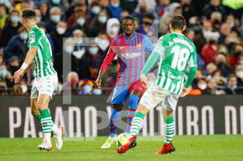 2021-12-04 - Ousmane Dembele of FC Barcelona during the Spanish championship La Liga football match between FC Barcelona and Real Betis Balompie on December 4, 2021 at Camp Nou Stadium in Barcelona, Spain - FC BARCELONA VS REAL BETIS BALOMPIE - SPANISH LA LIGA - SOCCER