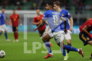 2021-10-06 - Emerson of Italy in action during the UEFA Nations League Finals 2021 semi-final football match between Italy and Spain at Giuseppe Meazza Stadium, Milan, Italy on October 06, 2021 - SEMIFINALE 2021 - ITALIA VS SPAGNA - UEFA NATIONS LEAGUE - SOCCER