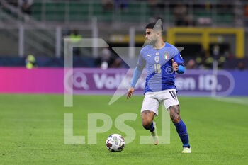 2021-10-06 - Lorenzo Insigne of Italy in action during the UEFA Nations League Finals 2021 semi-final football match between Italy and Spain at Giuseppe Meazza Stadium, Milan, Italy on October 06, 2021 - SEMIFINALE 2021 - ITALIA VS SPAGNA - UEFA NATIONS LEAGUE - SOCCER