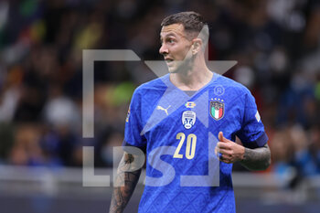 2021-10-06 - Federico Bernardeschi of Italy reacts during the UEFA Nations League Finals 2021 semi-final football match between Italy and Spain at Giuseppe Meazza Stadium, Milan, Italy on October 06, 2021 - SEMIFINALE 2021 - ITALIA VS SPAGNA - UEFA NATIONS LEAGUE - SOCCER