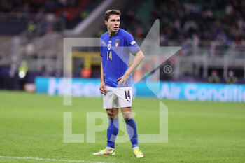 2021-10-06 - Federico Chiesa of Italy in action during the UEFA Nations League Finals 2021 semi-final football match between Italy and Spain at Giuseppe Meazza Stadium, Milan, Italy on October 06, 2021 - SEMIFINALE 2021 - ITALIA VS SPAGNA - UEFA NATIONS LEAGUE - SOCCER